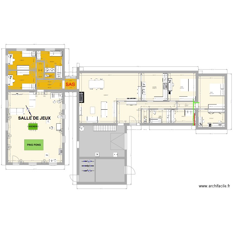 SAS annexe salle de jeux. Plan de 0 pièce et 0 m2