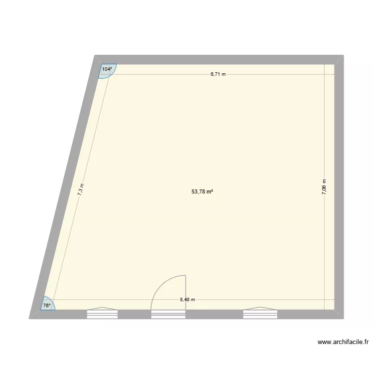 Maison Fumet RDC vide. Plan de 1 et 54 m² Maison Fumet RDC vide. Plan de 1 et 54 m²