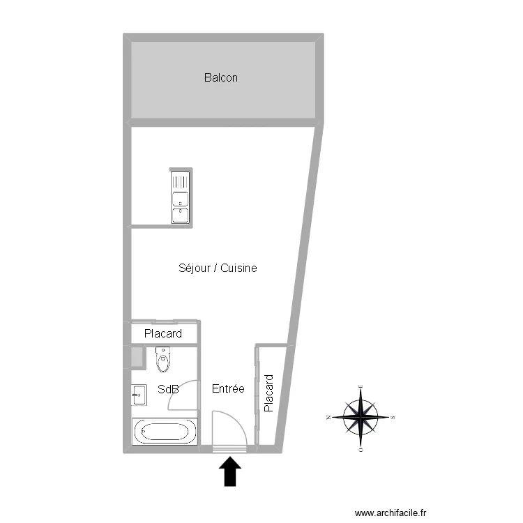 51390 BERGER. Plan de 6 pièces et 48 m²