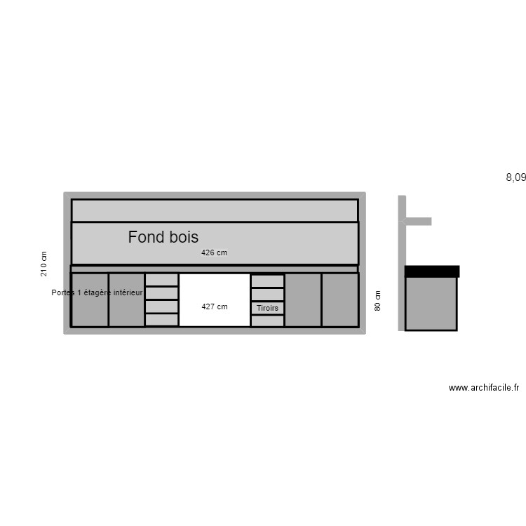 meuble garage. Plan de 1 pièce et 8 m2