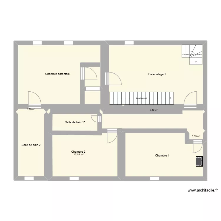 Plan Barran Maconnerie étage 1. Plan de 9 et 80 m² Plan Barran Maconnerie étage 1. Plan de 9 et 80 m²
