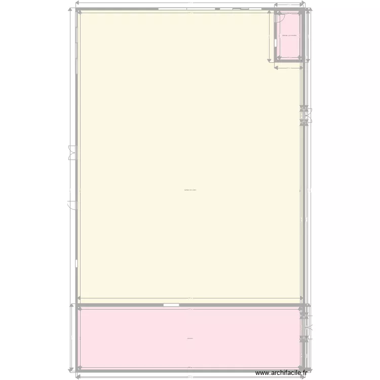 avant travaux magasin. Plan de 