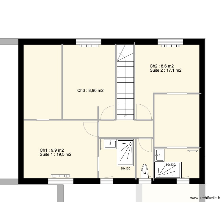 Etage Suites 15 Plomberie Gajan. Plan de 0 pièce et 0 m2