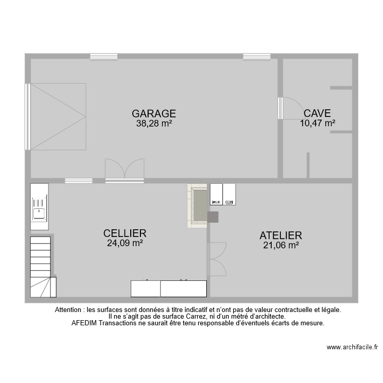 BI 8659. Plan de 5 pièces et 96 m2