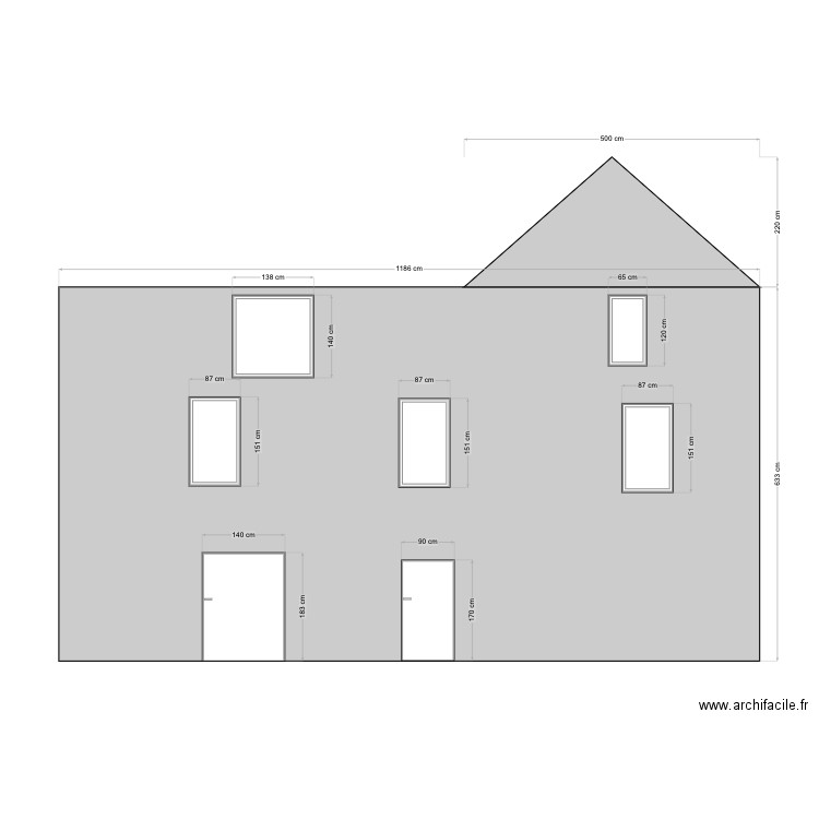 façade ouet. Plan de 0 pièce et 0 m2