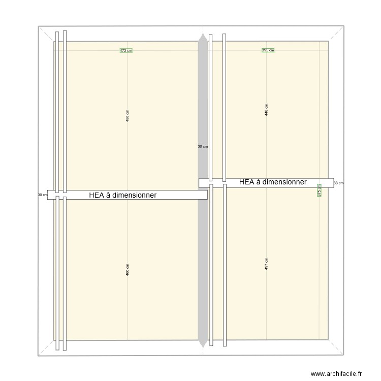 Henriville poutrelle sol ETAGE final. Plan de 2 pièces et 85 m2