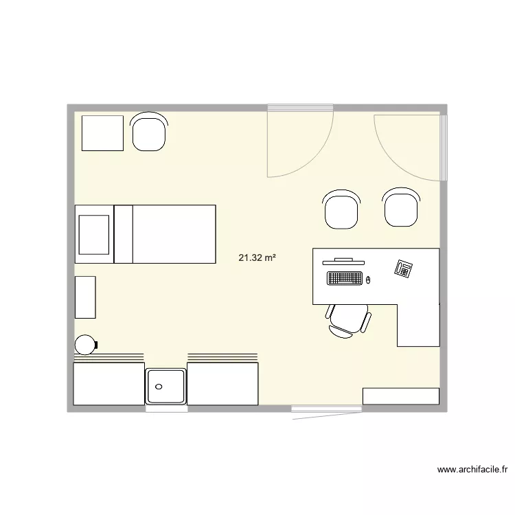 CABINET DR MEKLAT SANS CLOISON. Plan de 