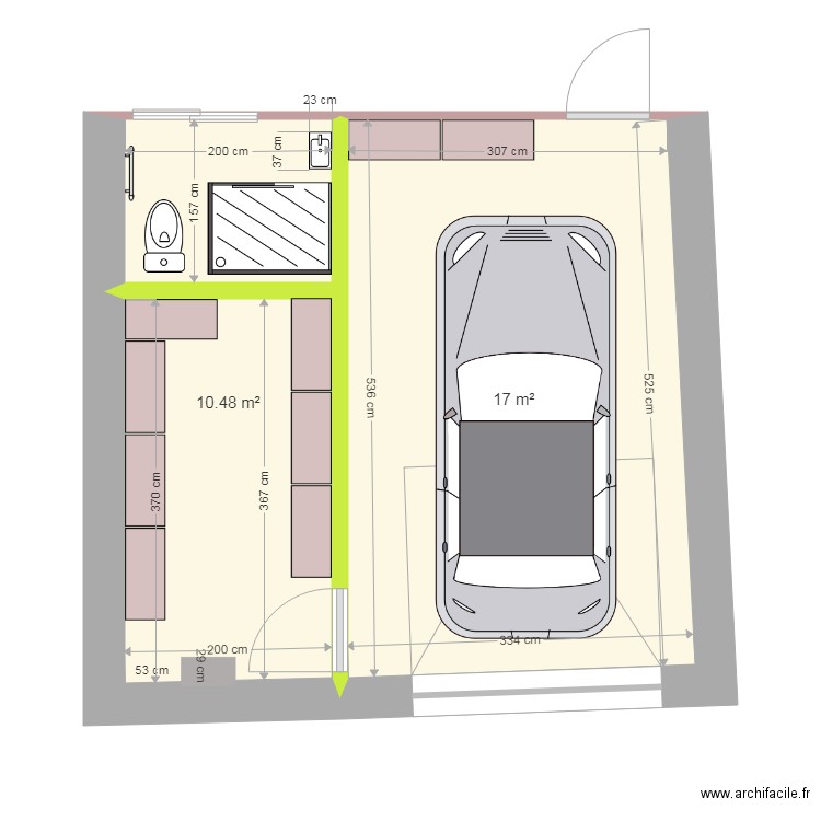 Garage Maison. Plan de 0 pièce et 0 m2