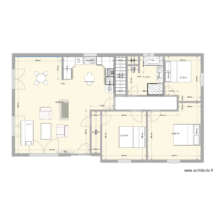 EBAUCHE PLAN FUTUR. Plan de 8 pièces et 97 m2