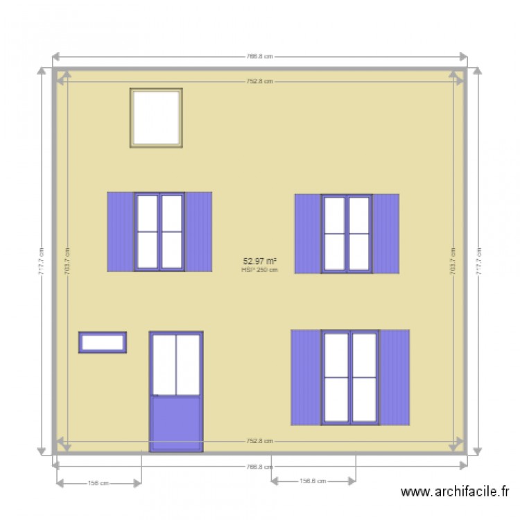 Façade Nord avant travaux. Plan de 0 pièce et 0 m2