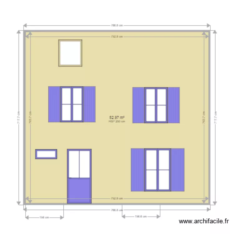 Façade Nord avant travaux. Plan de Façade Nord avant travaux. Plan de