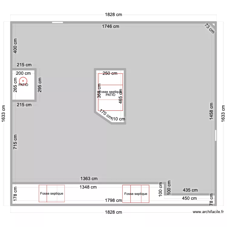 rdc-1. Plan de 55  et 797 m²