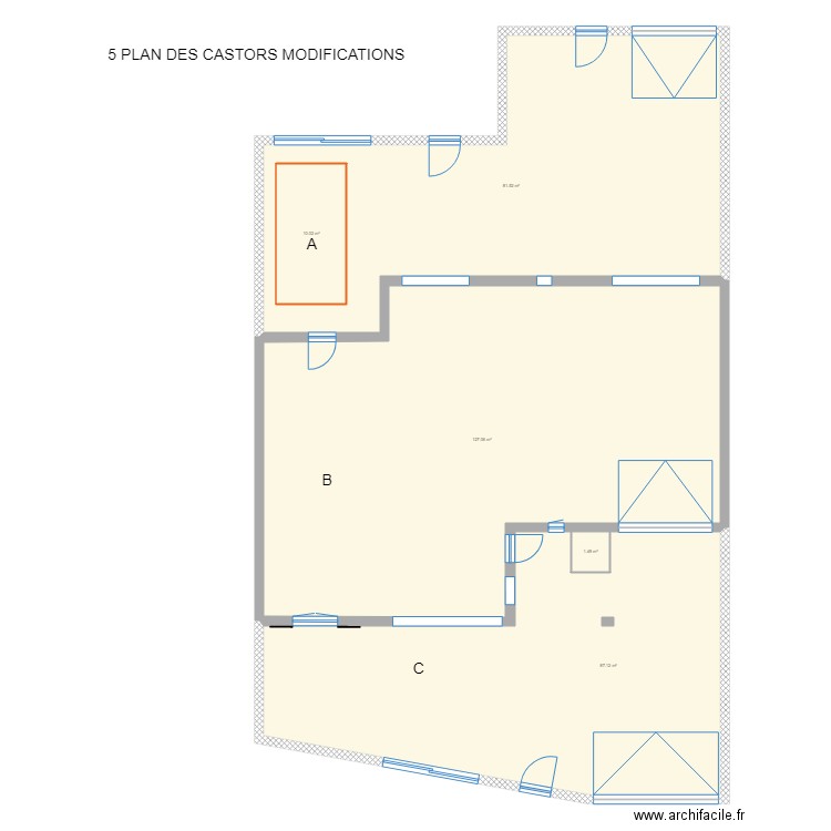 5 Plan des Castors extérieur RDC MODIFICATIONS. Plan de 0 pièce et 0 m2