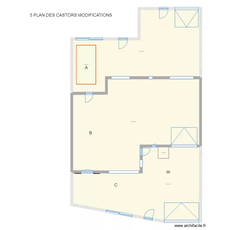 5 Plan des Castors ext&eacute;rieur RDC MODIFICATIONS. Plan de 