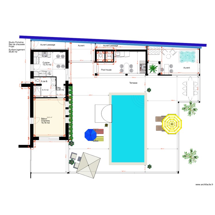 Studio Picholine Rez de chauss&eacute;e 312 am. Plan de 0 pièce et 0 m2