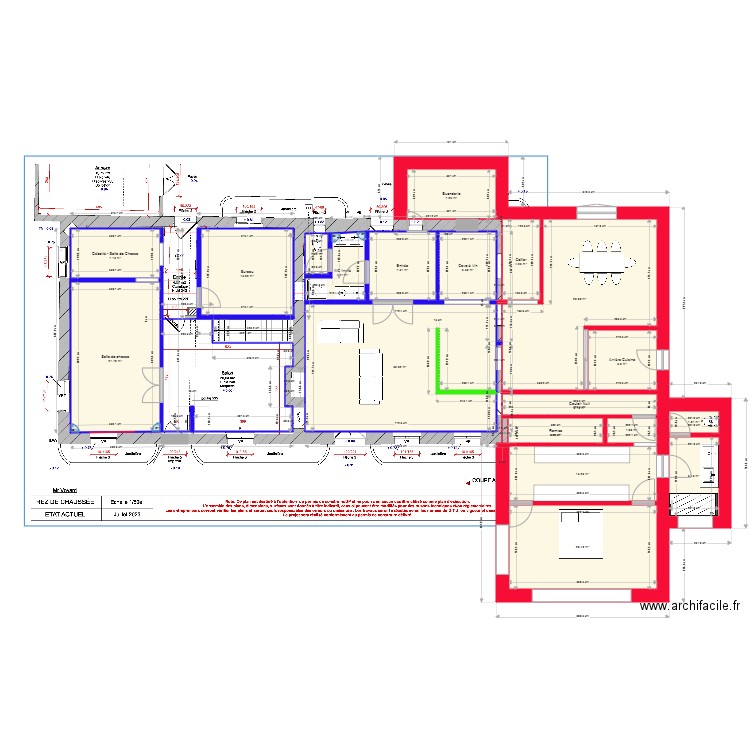 V4 Les Guétières. Plan de 19 pièces et 203 m2