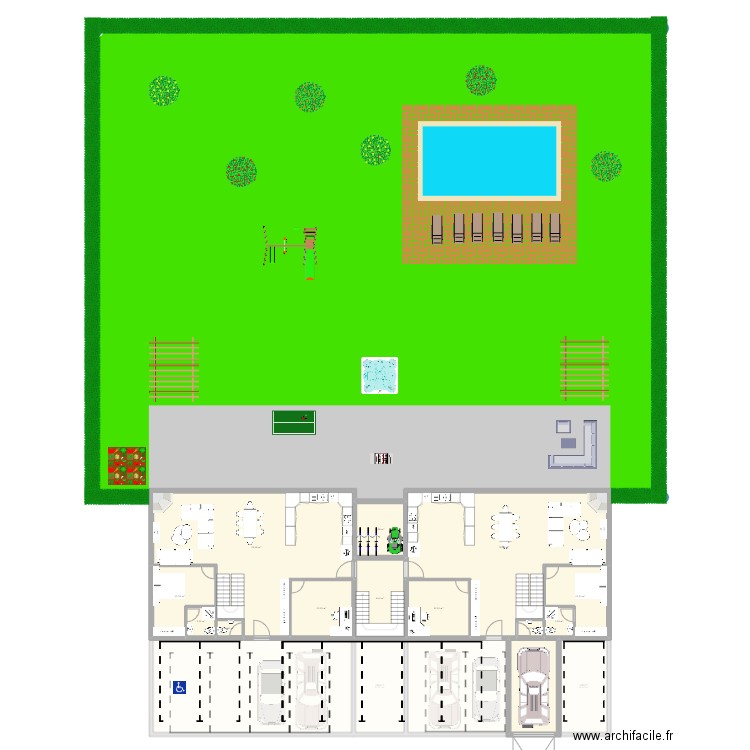 maison mitoyenne 2. Plan de 0 pièce et 0 m2