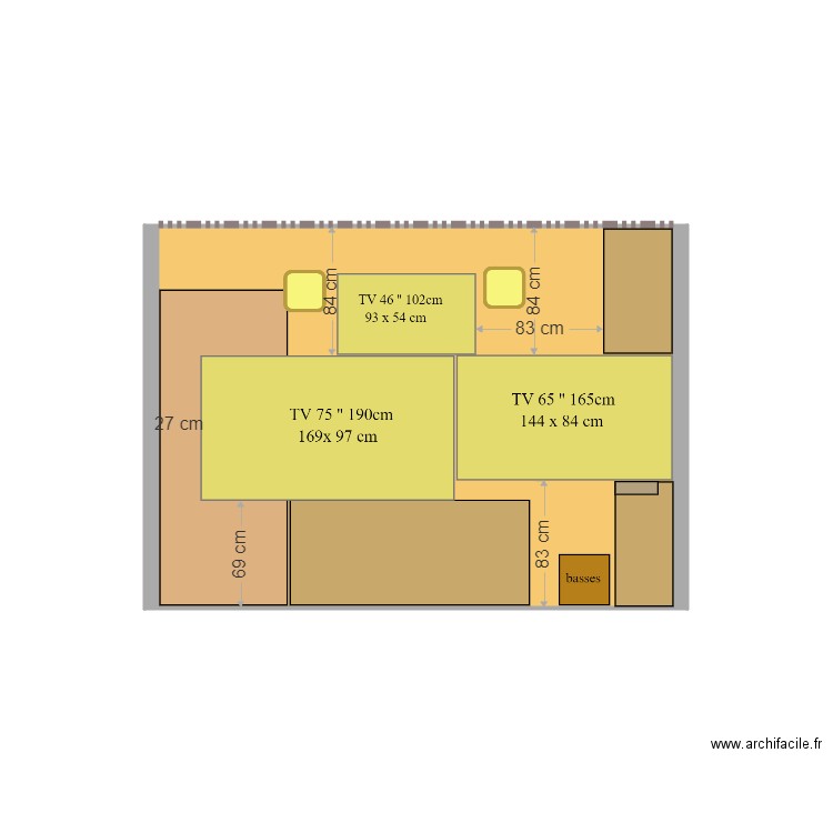 3 écrans   75   65  46. Plan de 0 pièce et 0 m2