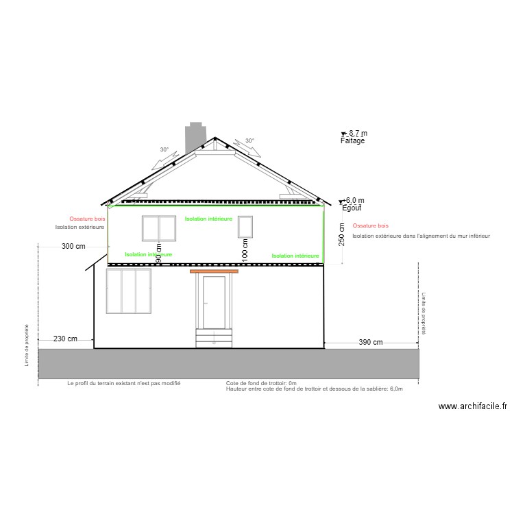 PCMI3 Plan en coupe. Plan de 0 pièce et 0 m2