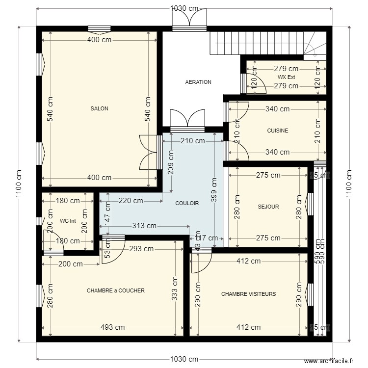 T 1030cm x 1140cm Client 31 00 13 17. Plan de 0 pièce et 0 m2