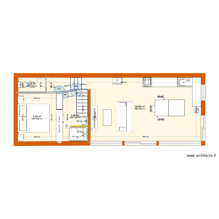 Maison autonome 15b salon au fond 2eme version. Plan de 0 pièce et 0 m2