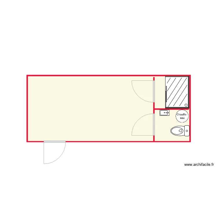 Bungalow refectoire et Sanitaire 6m . Plan de 