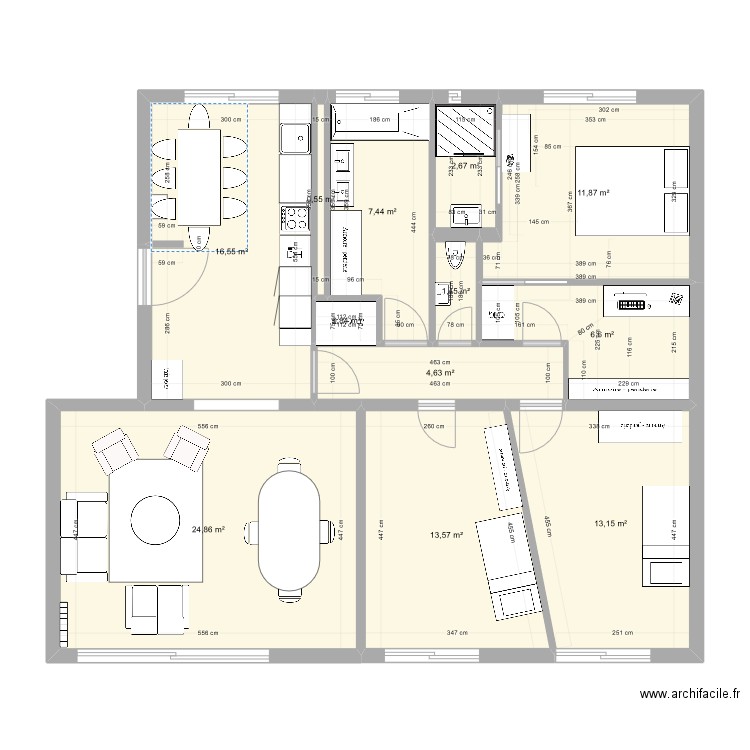 16AvGallieni - avril 2023. Plan de 12 pièces et 104 m2