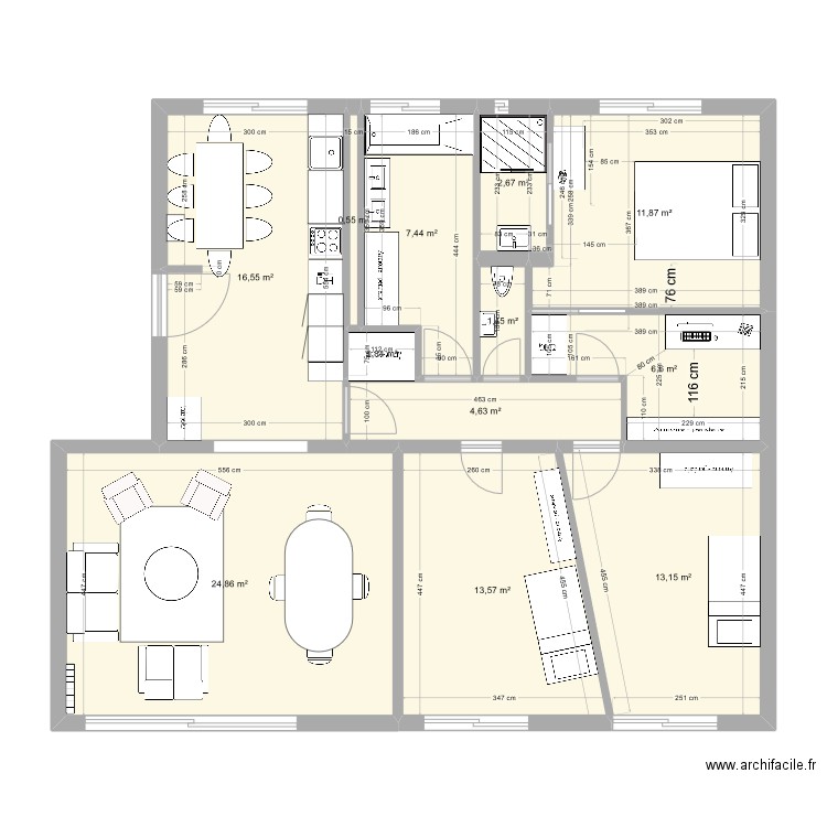 16AvGallieni - avril 2023. Plan de 12 pièces et 104 m2