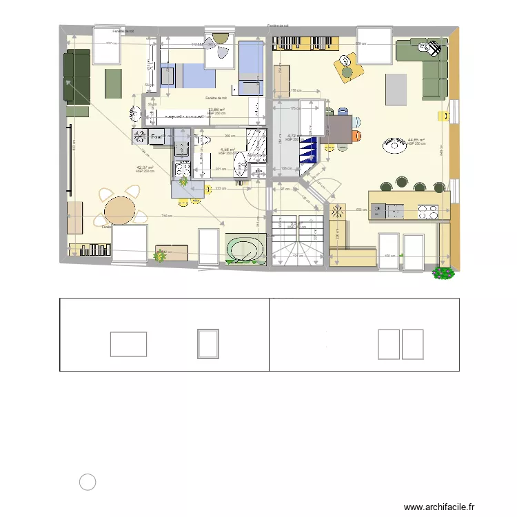  loft 1 etage Rachel. Plan de 