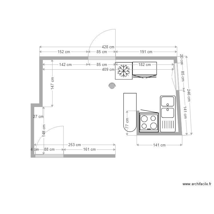 cuisinefin. Plan de 0 pièce et 0 m2