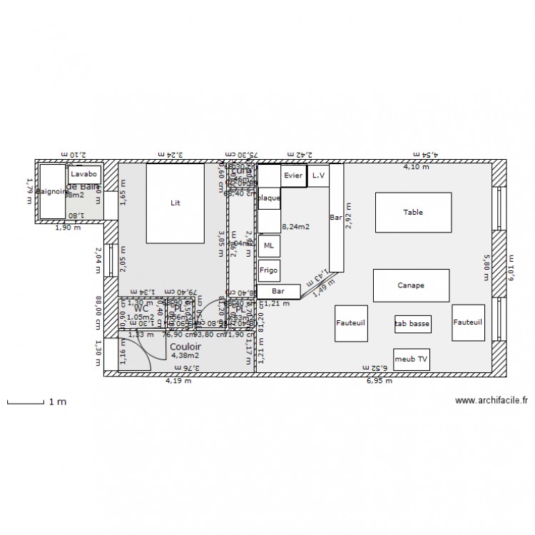 Appart test 8 meublé. Plan de 0 pièce et 0 m2