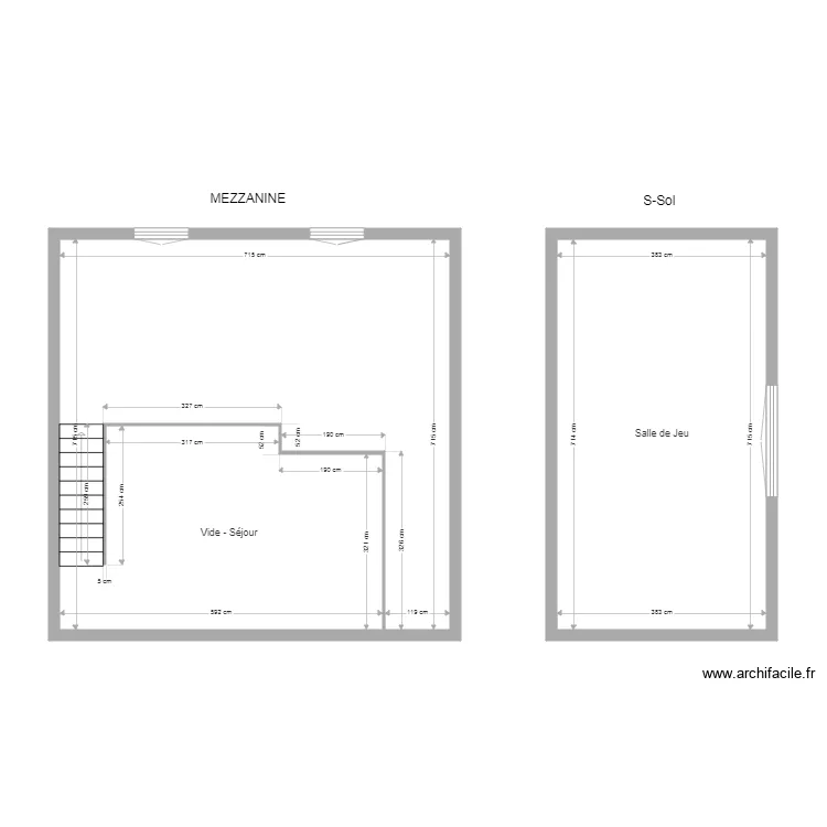 GONNOT Mezzanine et Salle de Jeu au Sous Sol. Plan de GONNOT Mezzanine et Salle de Jeu au Sous Sol. Plan de