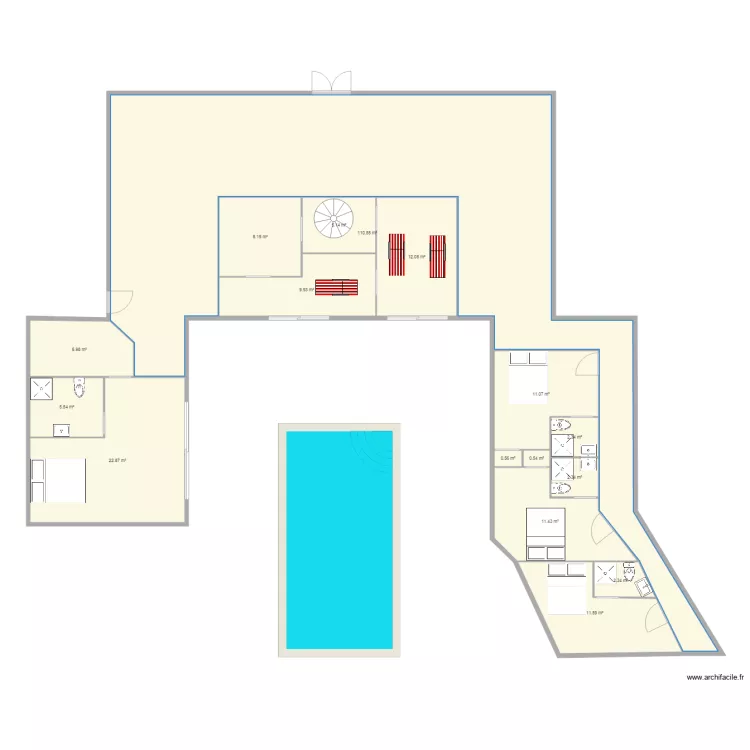 maison 220 M2 ETAGE HAMMAM SUR 10000M2. Plan de 