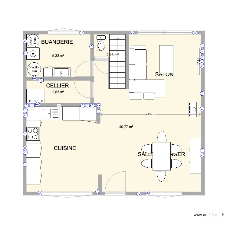 Maison Kernoues Rez de chaussée futur. Plan de 0 pièce et 0 m2