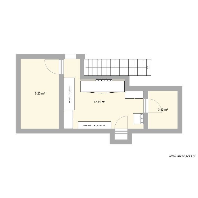 Plan environnement . Plan de 3 pièces et 24 m2