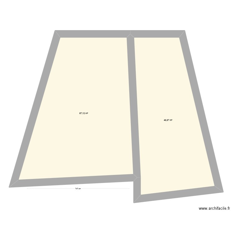 AIME-RDC-V1. Plan de 2 pièces et 116 m2
