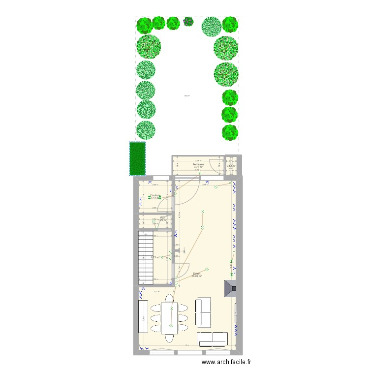 1er 49MC Reno elec V4. Plan de 6 pièces et 65 m2