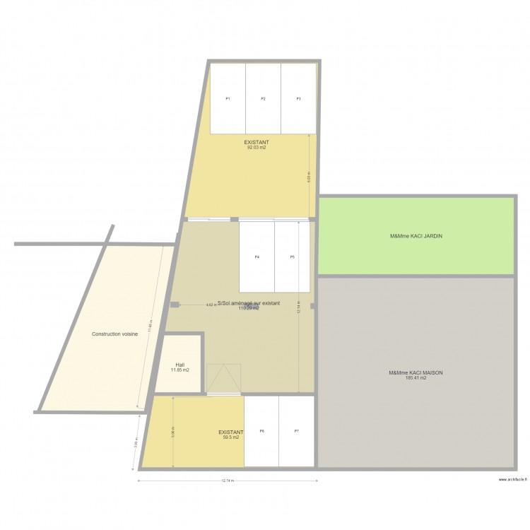 CHAVENAY Projet surélévation. Plan de 0 pièce et 0 m2