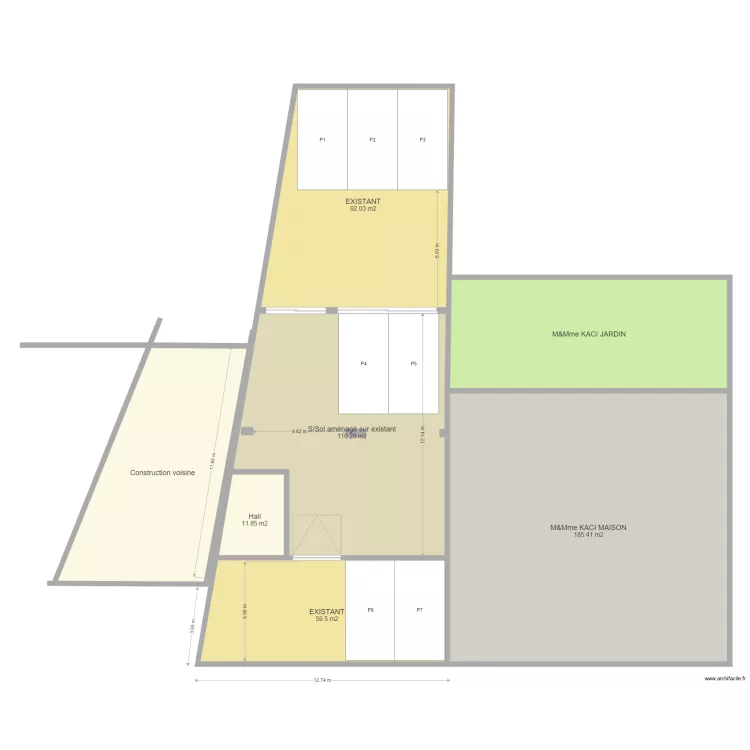 CHAVENAY Projet sur&eacute;l&eacute;vation. Plan de 