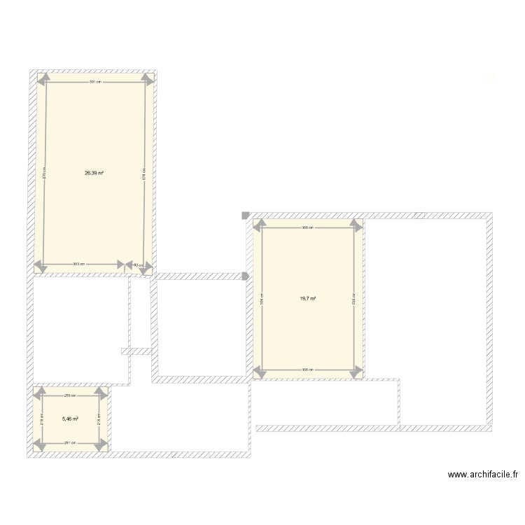 AMOUR. Plan de 3 pièces et 52 m2