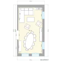 salon meubl&eacute; grande table