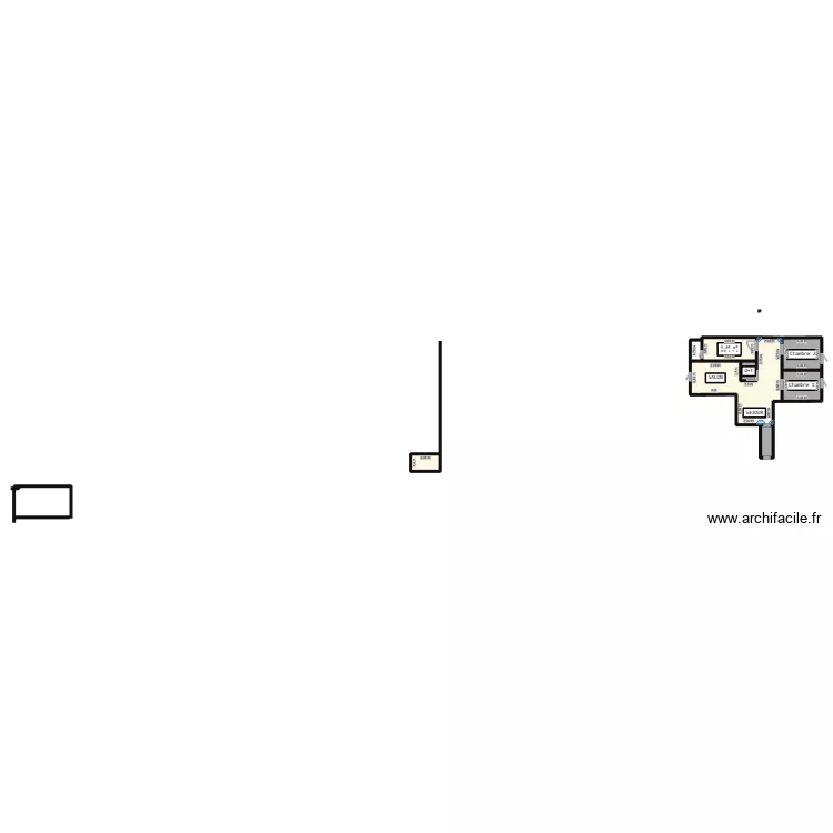 22.22.22. Plan de 7 pièces et 67 m²