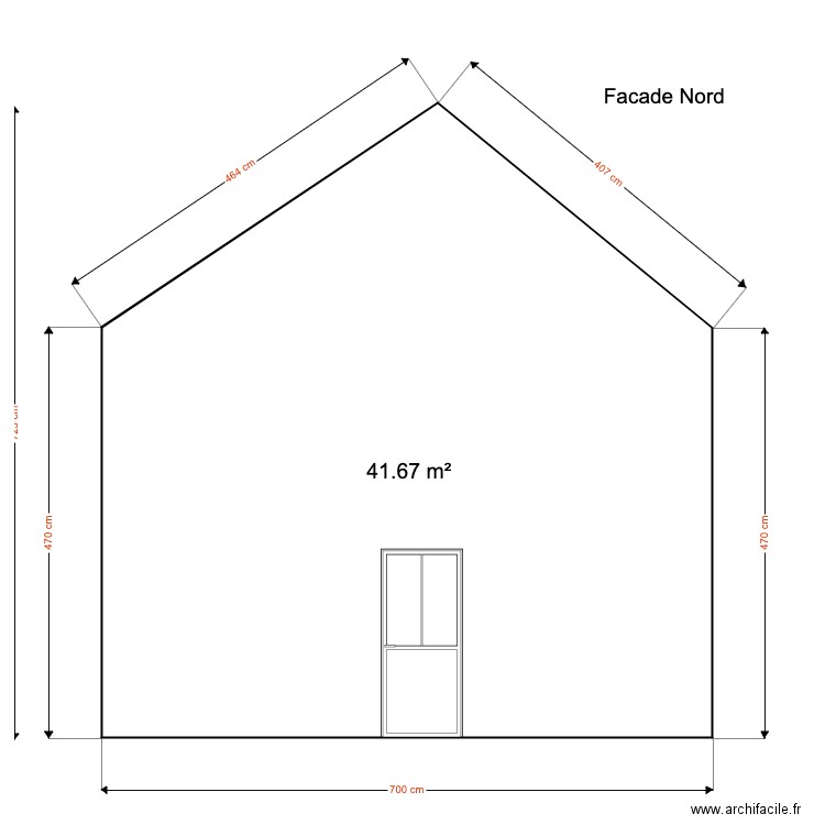 Facade Nord. Plan de 0 pièce et 0 m2