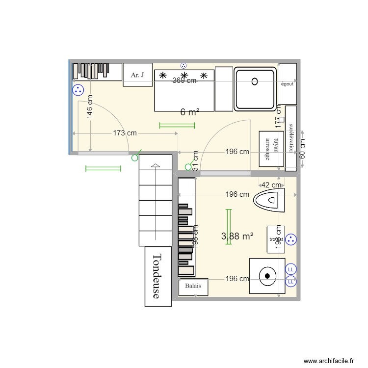 Plan cave avec mesures config 5. Plan de 0 pièce et 0 m2