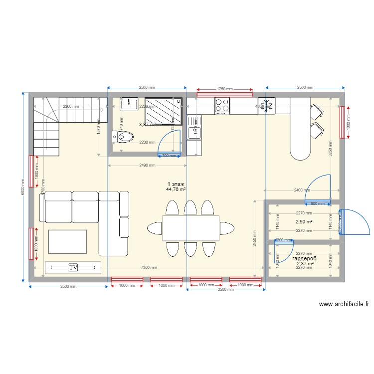 двухэтажный новый  8 модулей.1. Plan de 9 pièces et 106 m2