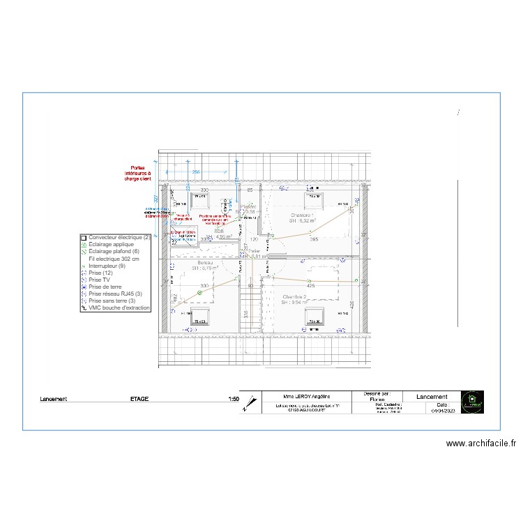 LEROY V2 ETAGE. Plan de 0 pièce et 0 m2