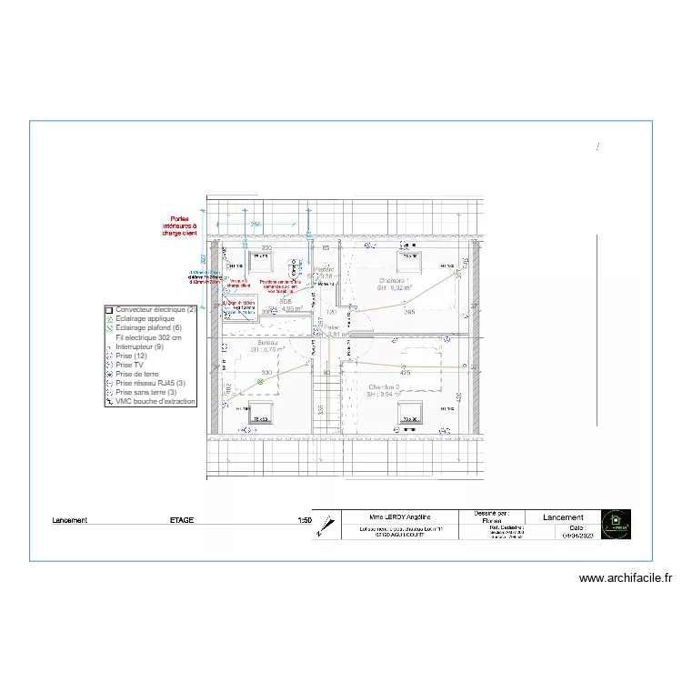 LEROY V2 ETAGE. Plan de 