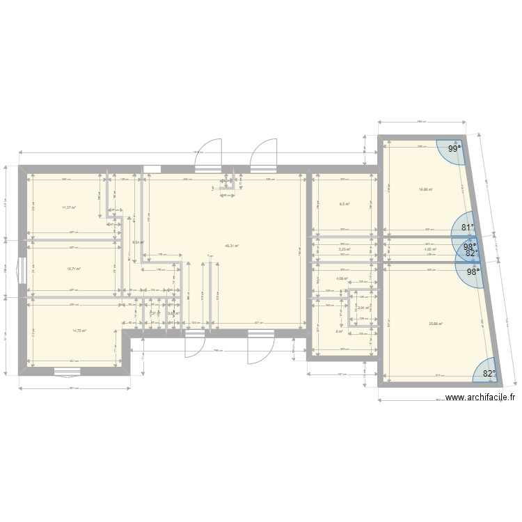 maison_F. Plan de 15 pièces et 165 m2
