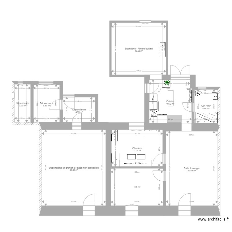 PLAN INTERIEUR cuisine. Plan de 0 pièce et 0 m2