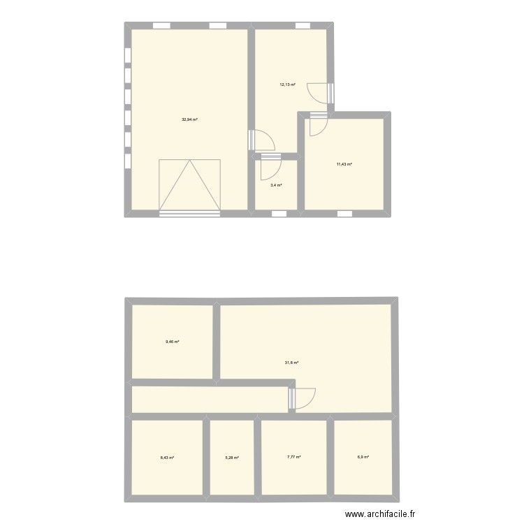 Maison 2. Plan de 10 pièces et 130 m2